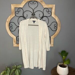 Women's Cream Open-Front Sweater